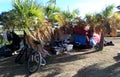 Homeless tent encampment in Ala Moana Beach Park