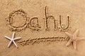 Oahu Hawaii handwritten beach sand message