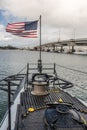 Stern of submarine USS Bowfin in Pearl Harbor, Oahu, Hawaii, USA