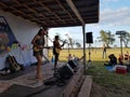 Taimane and band playing at Hawaii Polo Club