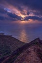 Oahu sunrise on a crater Royalty Free Stock Photo