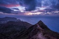 Oahu sunrise on a crater Royalty Free Stock Photo