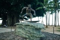 Oahu, USA - December 2020 Surf statue on Queen's Beach area of downtown Waikiki Honolulu, Oahu Royalty Free Stock Photo