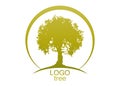 Vector silhouette tree icon isolated on white background. Tree concept logo design Royalty Free Stock Photo
