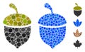 Oak Acorn Composition Icon of Circle Dots
