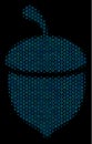 Oak Acorn Mosaic Icon of Halftone Bubbles