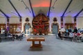 Oak barrel at the hall of wine estate and historic headquarters of French Champagne producer Vranken-Pommery in Reims