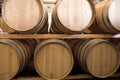 Oak barrels maturing red wine