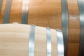 Oak barrels that are used to make the wine hone