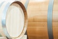 Oak barrels that are used to make the wine hone Royalty Free Stock Photo