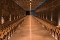 Oak barrels for wine aging in an underground cellar in Vale dos Vinhedos Royalty Free Stock Photo