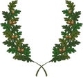 Oak branches wreath Royalty Free Stock Photo