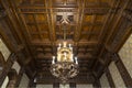 Oak carved ceiling in the Oak dining room of the Yusupov Palace. Saint-Petersburg