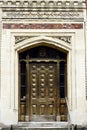 A beautiful old ornate wooden door. Royalty Free Stock Photo
