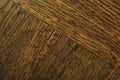 Oak grain veneer texture background, dark black brown natural parquet parquetry horizontal scratched textured diagonal pattern