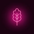 oak icon. Elements of leaves and flowers in neon style icons. Simple icon for websites, web design, mobile app, info graphics Royalty Free Stock Photo