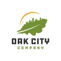 Oak leaf city logo Royalty Free Stock Photo