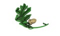 Oak leaf 3d render, on a white background Royalty Free Stock Photo