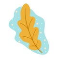 Oak leaf in flat style. Cute seasonal icon. Vector illustration isolated on white background Royalty Free Stock Photo