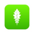 Oak leaf icon digital green Royalty Free Stock Photo