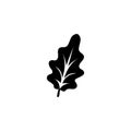 Oak Leaf Silhouette, Forest Plant Tree. Flat Vector Icon illustration. Simple black symbol on white background. Oak Leaf Royalty Free Stock Photo