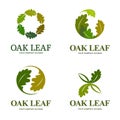 Oak leaf vector logo set. Logo template.