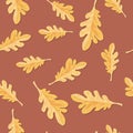 Oak Leaves Seamless Pattern Vector Illustration