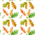 Oak leaves seamless pattern