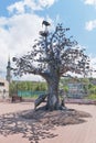 Oak of Life, sculpture in Mountain Park named after Bazhov, Zlatoust, Russia