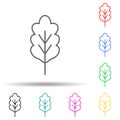 oak multi color style icon. Simple thin line, outline vector of leaves and flowers icons for ui and ux, website or mobile Royalty Free Stock Photo