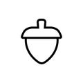 Oak nut icon design, line art style illustration, acorn seed symbol