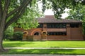Frank Lloyd Wright designed home Royalty Free Stock Photo