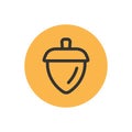 Oak seed icon, acorn nut logo design template - Vector Royalty Free Stock Photo