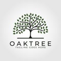 oak Tree minimalist logo design vector illustration Royalty Free Stock Photo