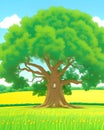 Oak tree on a summers day Royalty Free Stock Photo