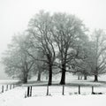 Oak tree wood in Winter