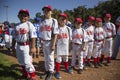 Oak View, California, USA, March 7, 2015, Ojai Valley Little League Field,youth Baseball, Spring, team portrait Royalty Free Stock Photo