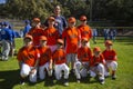 Oak View, California, USA, March 7, 2015, Ojai Valley Little League Field,youth Baseball, Spring, team portrait Royalty Free Stock Photo