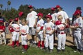 Oak View, California, USA, March 7, 2015, Ojai Valley Little League Field,youth Baseball, Spring, Tee-Ball Division players