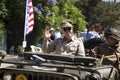 Oak View, California, USA, May 24, 2015, Memorial Day Parade, General Douglas Macarthur immitator with pipe, WWII Royalty Free Stock Photo