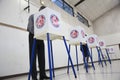 Oak View, California, USA, November 4, 2014, citizen votes in election booth polling station in gymnasium