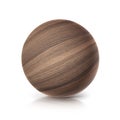 Oak wood ball 3D illustration Royalty Free Stock Photo