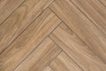 Oak wood texture of floor with tiles immitating hardwood flooring. Traditional herringbone pattern