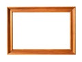 Oak wooden picture frame cutout on white Royalty Free Stock Photo