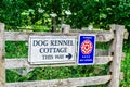 OAKHAM, RUTLAND/ENGLAND- 1 June 2020: Visit England rose award sign next to the entrance to Dog Kennel Cottage
