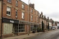 Oakham, United Kingdom. October 19, 2019 - English traditional orange brick wall village building