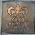 Relais & Chateaux sign in Chateau du Sureau hotel in Oakhurst, California