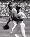 Oakland Athletics leftfielder Rickey Henderson and Centerfielder Dave Henderson