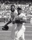 Oakland Athletics leftfielder Rickey Henderson and Centerfielder Dave Henderson