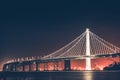 Oakland Bay Bridge at Night Royalty Free Stock Photo
